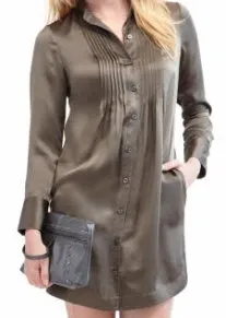 banana republic silk pintuck shirtdress