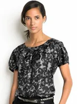 banana republic silk lace print top