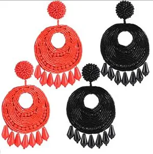beadedcoralearrings