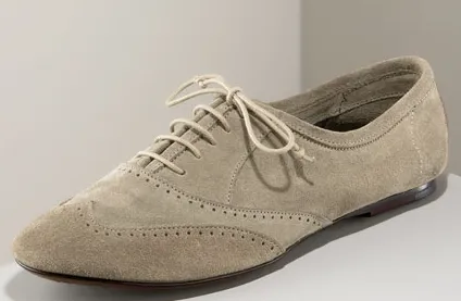 beige suede oxford