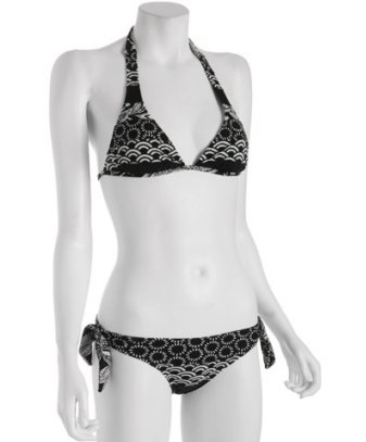 Red Carter Graphic Halter Bikini
