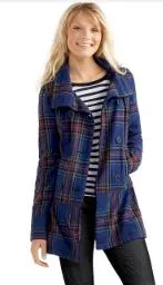 Roxy Plaid Peacoat