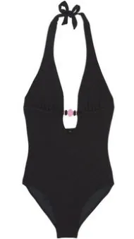calvin klein beaded halter neck swimsuit