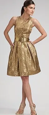 chetta b. metallic jacquard dress