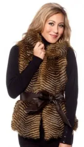 curations faux fur vest