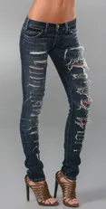 Current/Elliott destroyed skinny jeans