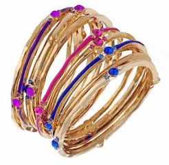 enamel metal and stone bangles
