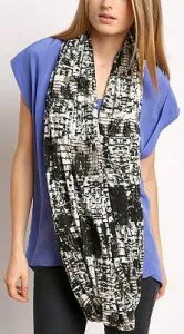 Tweed Print Jersey Infinity Scarf
