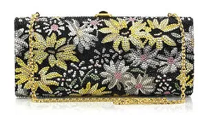 floral black clutch