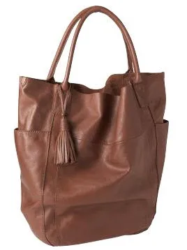 gap leather tassel tote