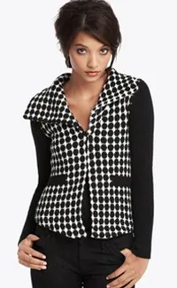 geometric sweater jacket