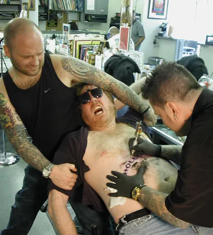 getting a tattoo