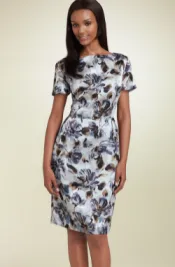 helene berman print sheath dress