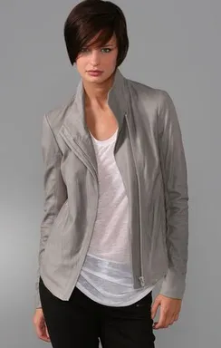 helmut lang grey leather jacket