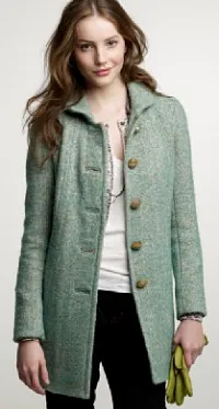 jcrew mint tweed griffin coat