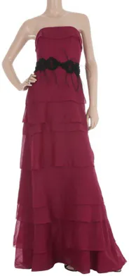 lela rose floor length silk gown