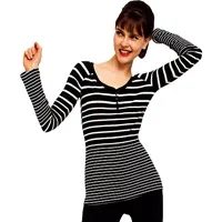 norma kamali organic cotton striped henley