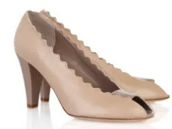 nude scalloped heels