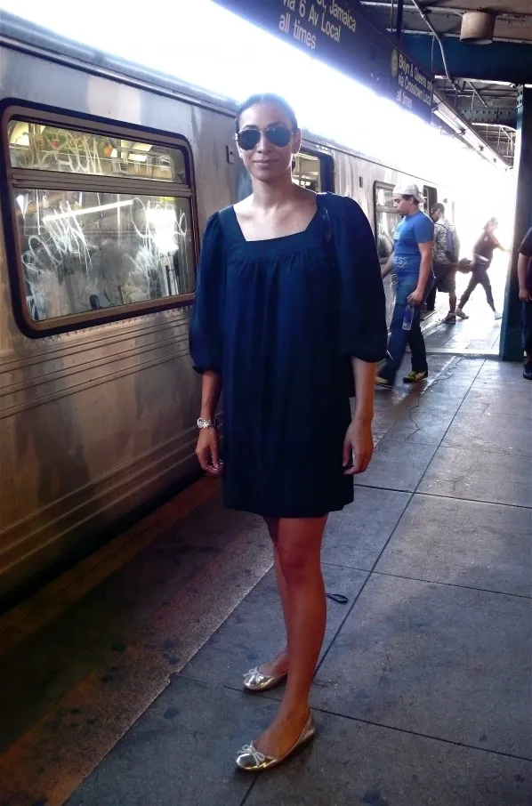street style with a black topshop dress