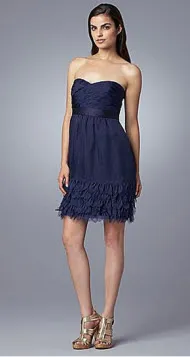 Lord & Taylor Feather-Hem Pleated Silk Dress - Phoebe