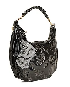 betsey johnson patent petals hobo