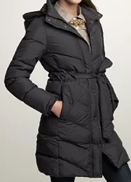 J. Crew long belted puffer coat