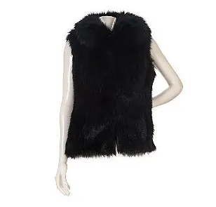 rachel zoe faux fur vest with hook and eye closure