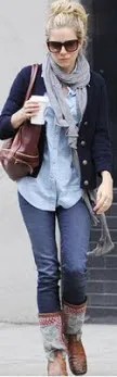 sienna miller in chambray top