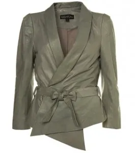 topshop grey leather jacket