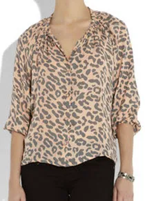 tucker leopard print silk blouse