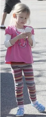 violet affleck in striped leggings