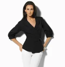 walt puff sleeve wrap shirt