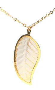 white leaf necklace