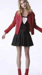zac posen red leather jacket
