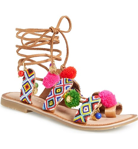 'Posh' Embellished Lace-Up Sandal
