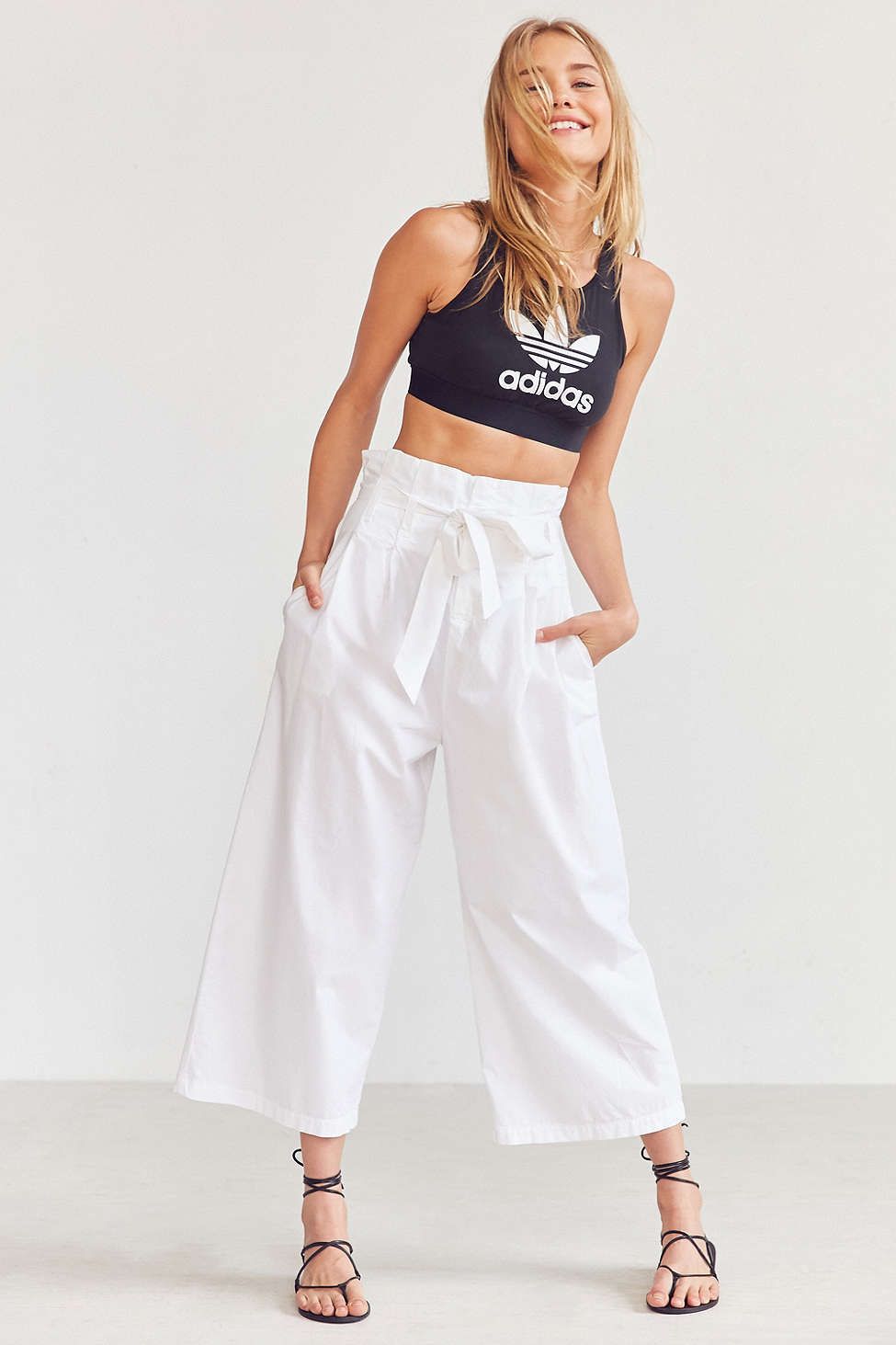 adidas black crop top