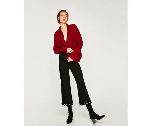 zara black trousers