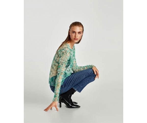 zara tulle shirt