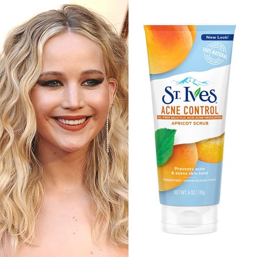 jennifer lawrence st ives blemish control face scrub