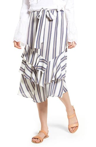 Know One Cares Tiered Midi Skirt