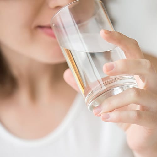 woman drinking water