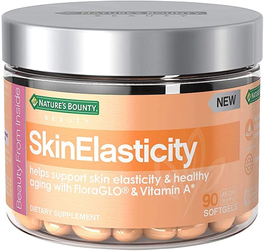 <h3>Nature's Bounty Skin Elasticity Softgels</h3> Supplement with Vitamin A + Floraglo