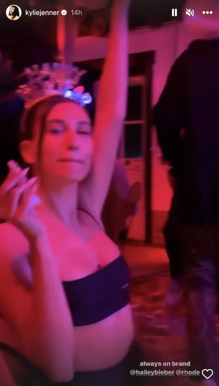Hailey Bieber NYE Kylie Jenner Instagram story