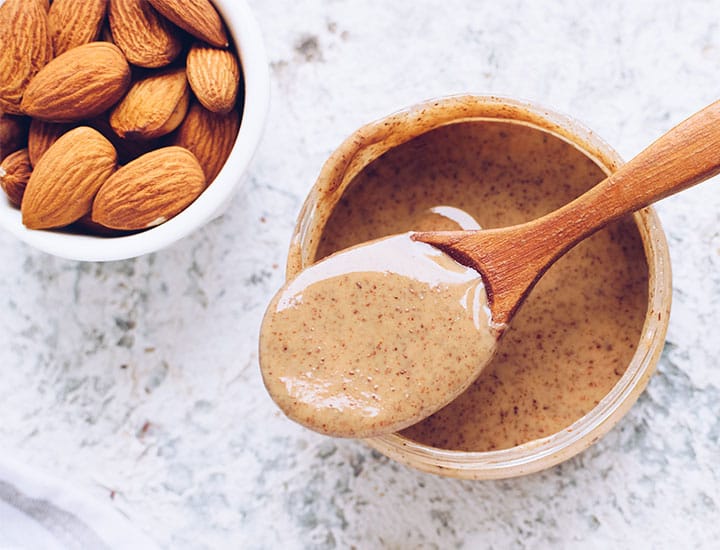Almond butter in a jar