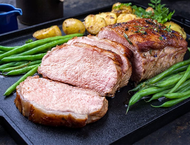 Pork tenderloin on a plate