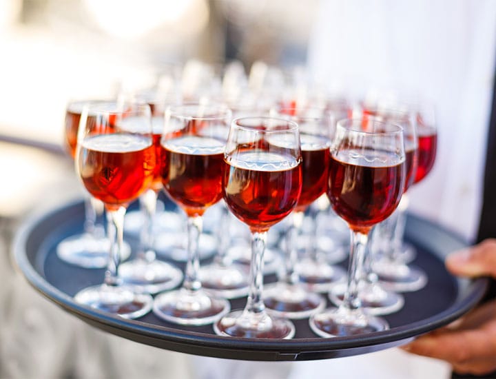 Forgoing Food and Drinks Tray of drinks