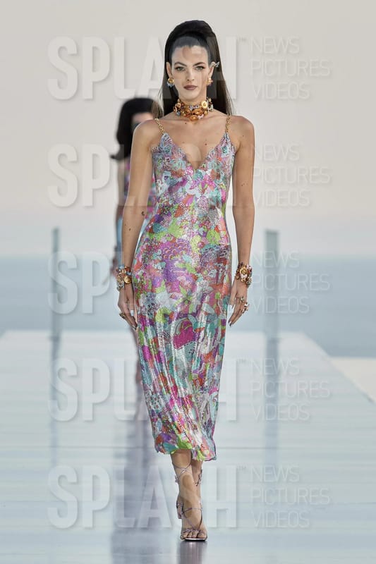 Cannes Versace Fashion Show Dua Lipa x Versace La Vacanza, the collection