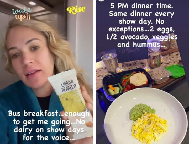Carrie Underwood diet Instagram story