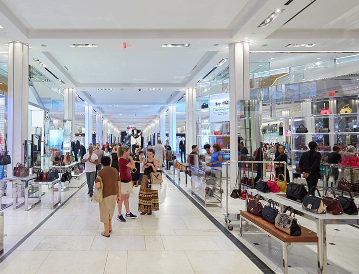 Shoppers inside a Macy's store
