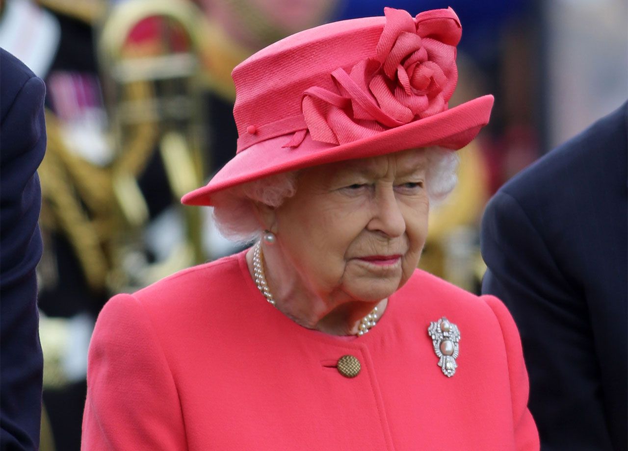 Queen Elizabeth polo tournament pink outfit